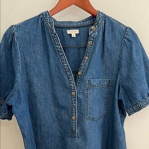 Pilcro Aly Henley Chambray Top Large